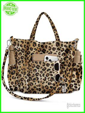 Corduroy Crossbody Tote Bag for Women Fits 15" Laptop Detachable Strap